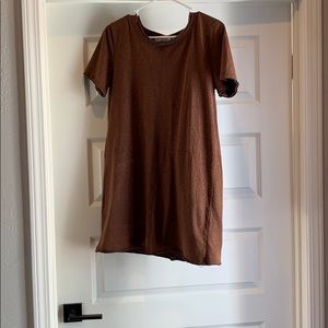 Brown Short Sleeve Dress
